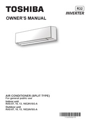 Toshiba RAS-13E2KVSG-A Owner's Manual