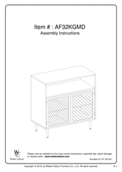Walker Edison AF32KGMD Assembly Instructions Manual