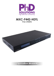 PhD Solutions MXC-P442-HDTL Operation Manual