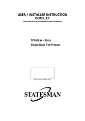 STATESMAN TF160LW User/Installer Instruction Booklet