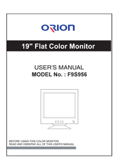 Orion F9S956 User Manual