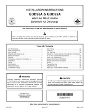 Comfort-Aire GDD95A Installation Instructions Manual