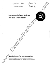 Westinghouse DB-50 Instructions Manual