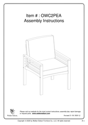 Walker Edison OWC2PEA Assembly Instructions Manual