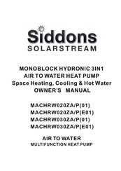 Siddons Solarstream MACHRW020ZA/P01 Owner's Manual