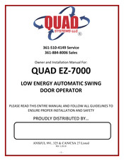 QUAD EZ-7000 Owners And Installation Manual