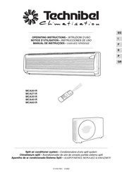 Technibel Climatisation MCA271R Operating Instructions Manual