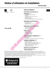 Hotpoint Ariston TCL G31XB Manual