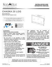 Hussong Kozy Heat Chaska 29 Log Installation And Operation Manual