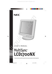 NEC MultiSync LCD1700NC Manual