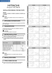 Hitachi E-102XN Installation Manual