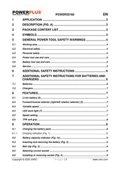 Powerplus POWDP20160 Manual