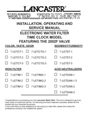Lancaster 7-LETCTG-1 Installation, Operating And Service Manual