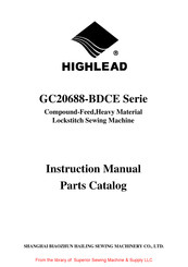 HIGHLEAD GC20688-BDCE Series Instruction Manual Parts Catalog