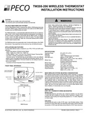 Peco WAVE WIRELESS TW205-206 Installation Instructions Manual