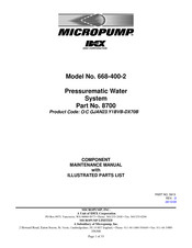 Idex MICROPUMP 8700 Component Maintenance Manual With Illustrated Parts List