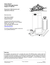 Flavor Burst CTP 80FCB Equipment, Maintenance And Operations Manual