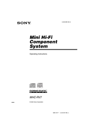 Sony MHC-RV7 Operating Instructions Manual