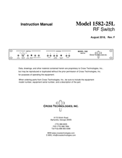 Cross Technologies 1582-25L Instruction Manual