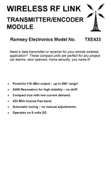 Ramsey Electronics TXE433 Manual
