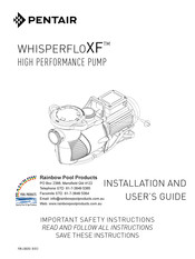 Pentair WhisperFloXF Installation And User Manual