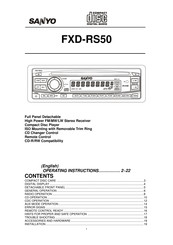 Sanyo FXD-RS50 Operating Instructions Manual