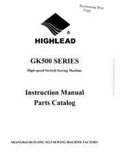 HIGHLEAD GK500-02DB/M Instruction Manual Parts Catalog