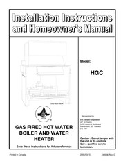 Dettson HGC Installation Instructions And Homeowner's Manual