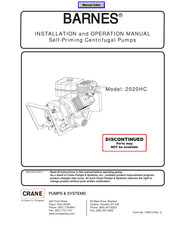 Barnes 2020HC Installation And Operation Manual
