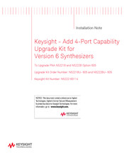 Keysight Technologies N5222-60124 Installation Note