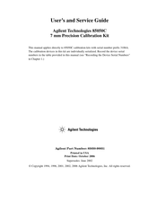 Agilent Technologies 85050C User's And Service Manual