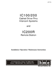HM Electronics IC100 Maintenance Instructions Manual