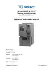 TestEquity 1016S Operation And Service Manual