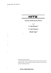 Kitz KE-2015-00 Operation And Maintenance Manual