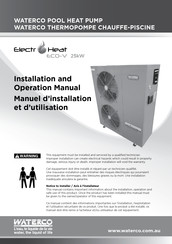 Waterco ElectroHeat Eco-V Installation And Operation Manual