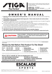 Stiga Play The Best T8725W/F Owner's Manual