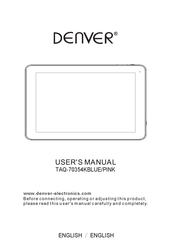 Denver TAQ-70354KBLUE/PINK User Manual