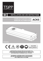 Topp ACK5 Installation And Use Instructions And Warnings