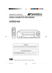 Sansui VCR2510A Owner's Manual
