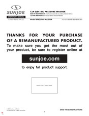 SNOWJOE SUNJOE SPX2598P-MAX-RM Operator's Manual