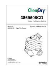 ChemDry 3869506CD Operator And Parts Manual