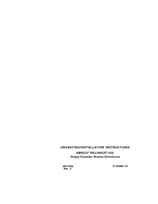 Steris AMSCO RELIANCE 430 Installation Instructions Manual