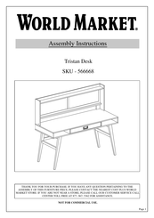 World Market 566668 Assembly Instructions Manual