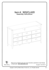 Walker Edison W52CLA3D Assembly Instructions Manual