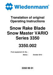 Wiedenmann Snow Master VARIO 3350 Series Translation Of Original Operating Instructions
