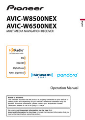 Pioneer AVIC-W8500NEX Operation Manual