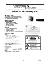 Valcom VIP-480AL Quick Start Manual