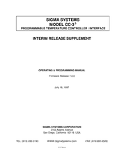 SIGMA SYSTEMS CC-3.5 Operating & Programming Manual