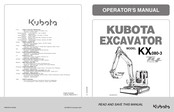 Kubota KX080-3 Operator's Manual