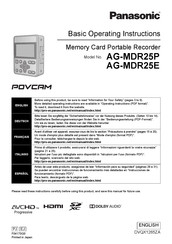Panasonic POVCAM AG-MDR25EJ8 Basic Operating Instructions Manual